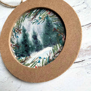 Hand-painted Watercolor "Winter Wreath" Ornament