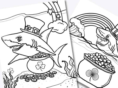 Free St. Patrick's Day Sharks Coloring Pages!