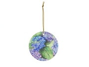 Hydrangea Bloom Ceramic Christmas Ornament