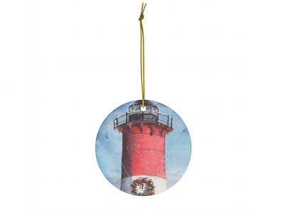 Nauset Light Christmas Ceramic Christmas Ornament