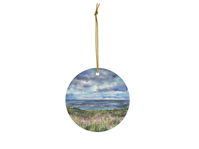 Seaside Wildflowers Ceramic Christmas Ornament