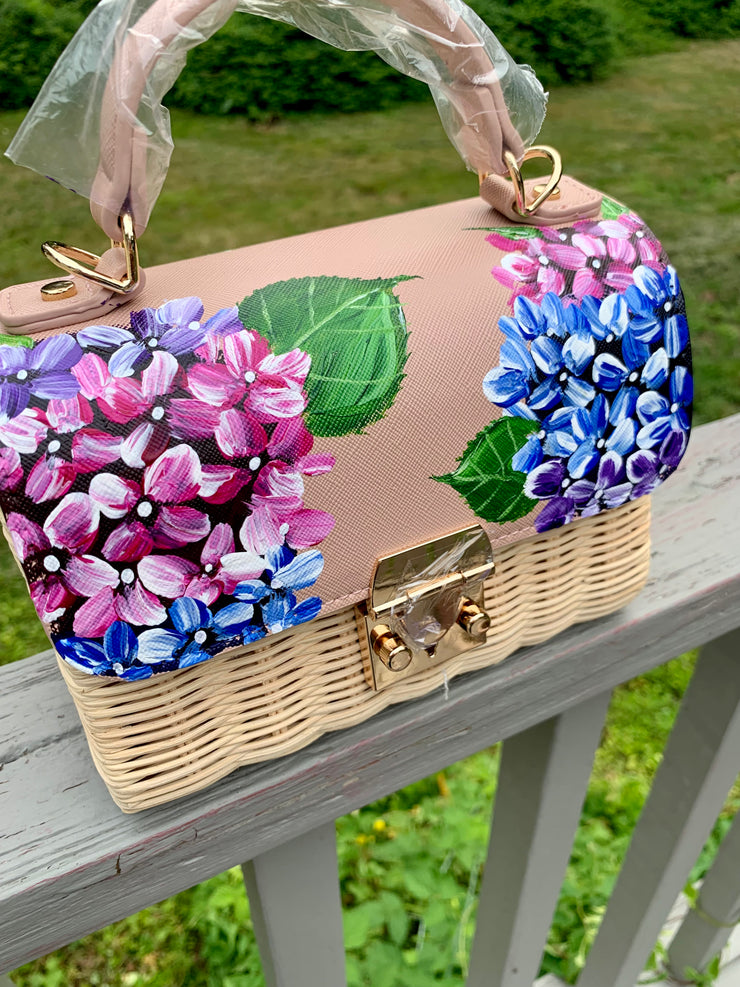 Hand Painted Hydrangea Bag-multi