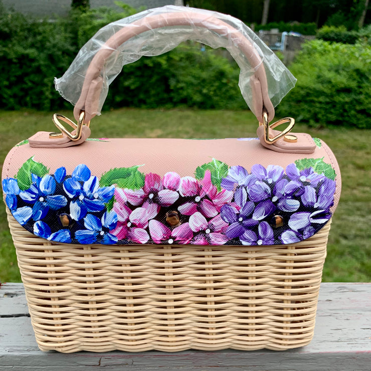 Hand Painted Hydrangea Bag-multi