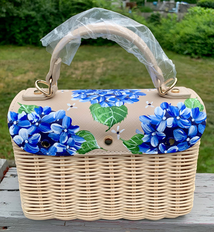 Hand Painted Hydrangea Bag *RESERVED*