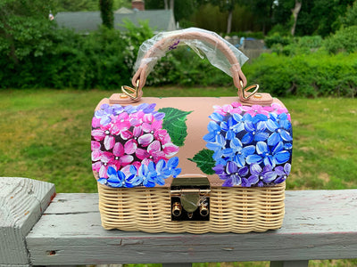 Hand Painted Hydrangea Bag 02