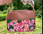 Crossbody Hand Painted Hydrangea bag 012