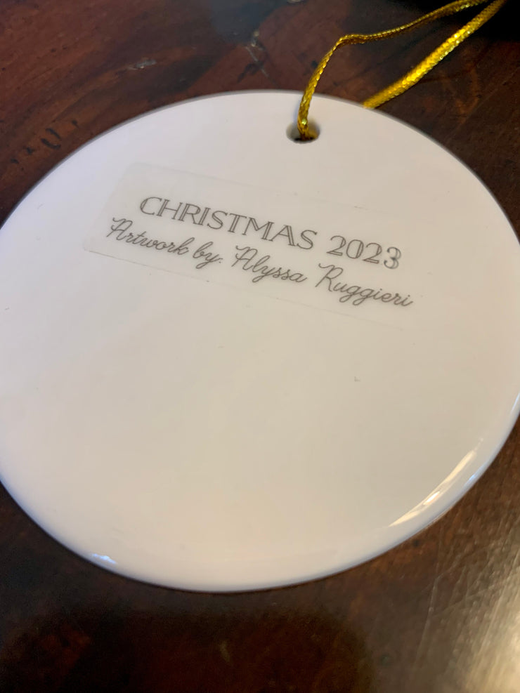 Hydrangea Bloom Ceramic Christmas Ornament