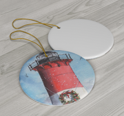 Nauset Light Christmas Ceramic Christmas Ornament