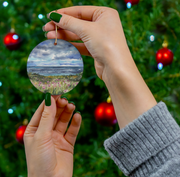 Seaside Wildflowers Ceramic Christmas Ornament