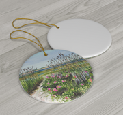 Rock harbor Summer Ceramic Christmas Ornament