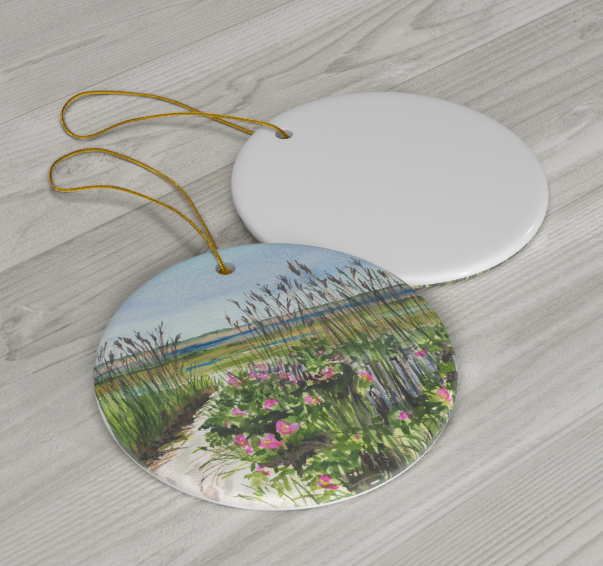 Rock harbor Summer Ceramic Christmas Ornament