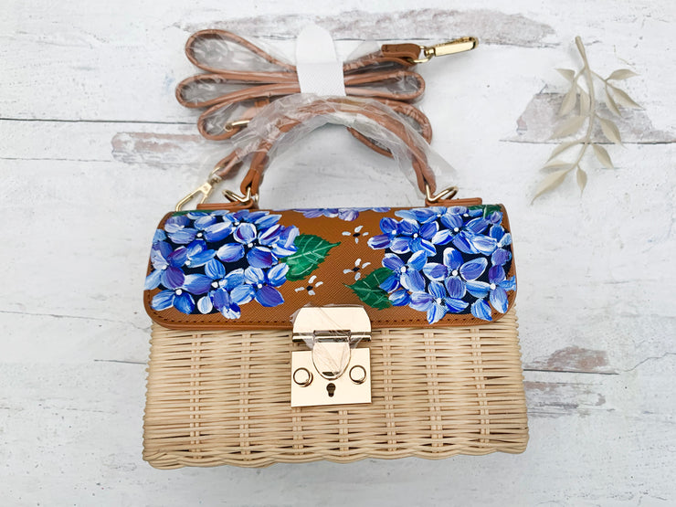 Hand Painted Hydrangea Bag 03