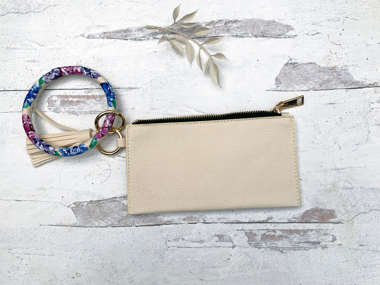 Custom Hand-Painted Hydrangea Wristlet