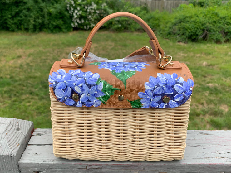 Hand Painted Hydrangea Bag 03