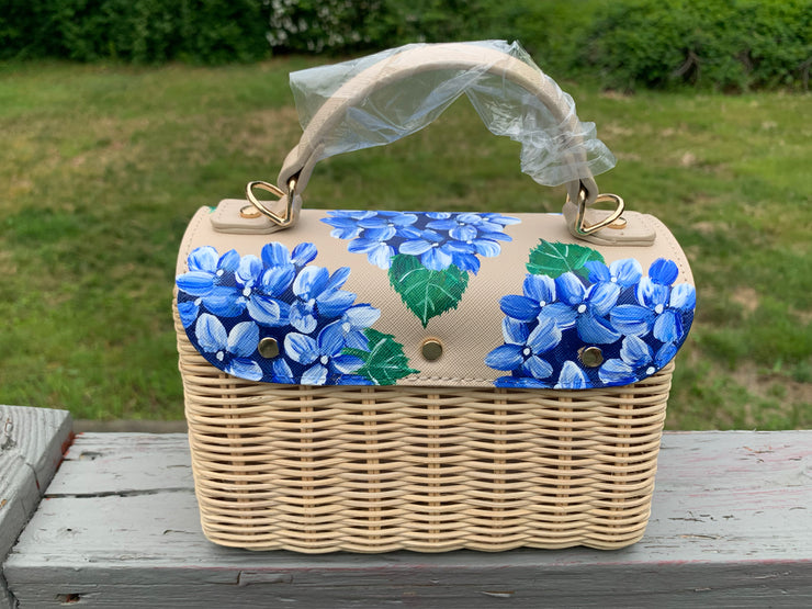 Hand Painted Hydrangea Bag 08