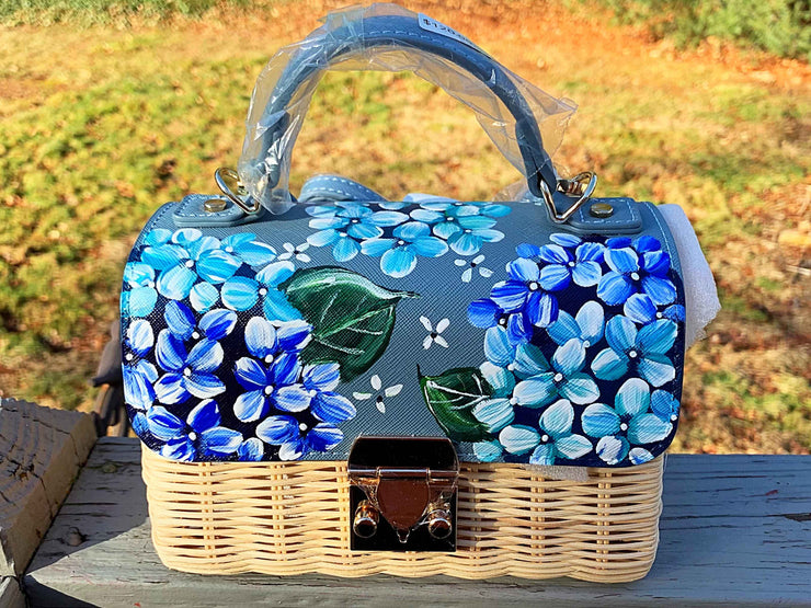 Custom Hand Painted Hydrangea Bag