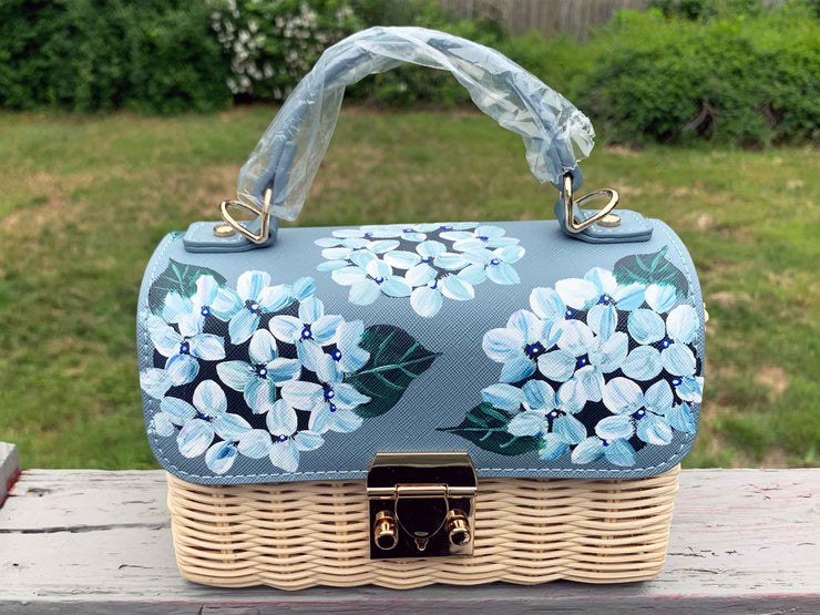 Custom Hand Painted Hydrangea Bag