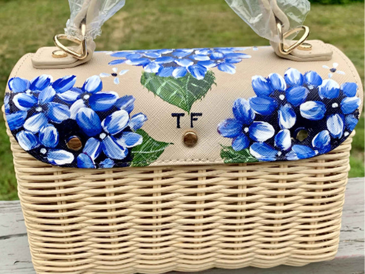 Custom Hand Painted Hydrangea Bag