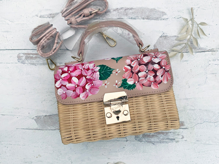 Hand Painted Hydrangea Bag 07