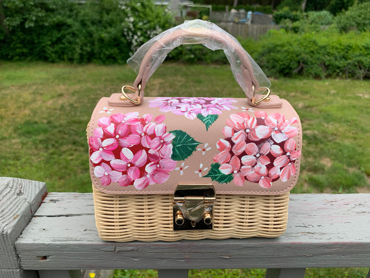 Hand Painted Hydrangea Bag 07