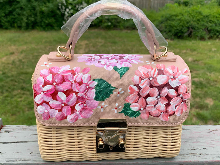 Custom Hand Painted Hydrangea Bag