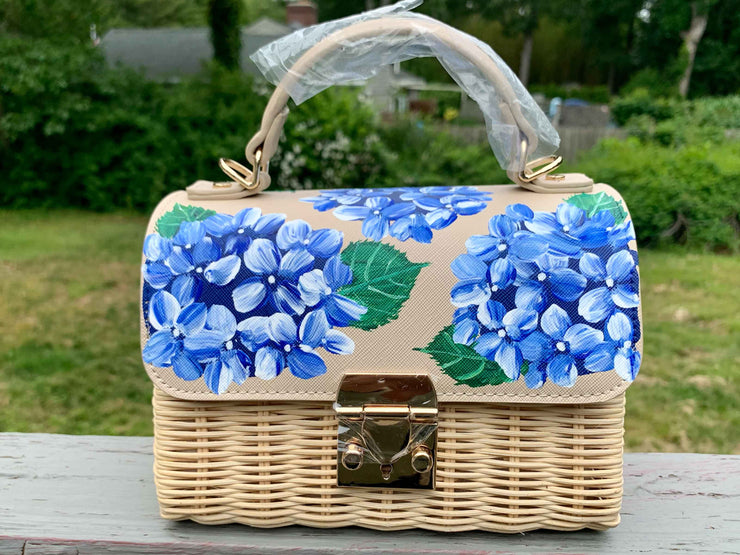 Custom Hand Painted Hydrangea Bag