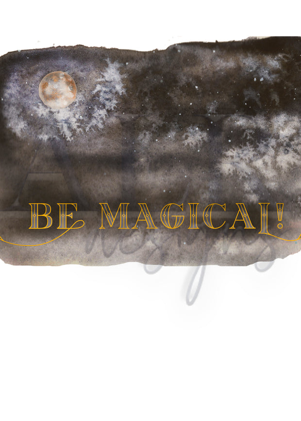 Be Magical or Hocus Pocus 5x7 Blank Greeting Card