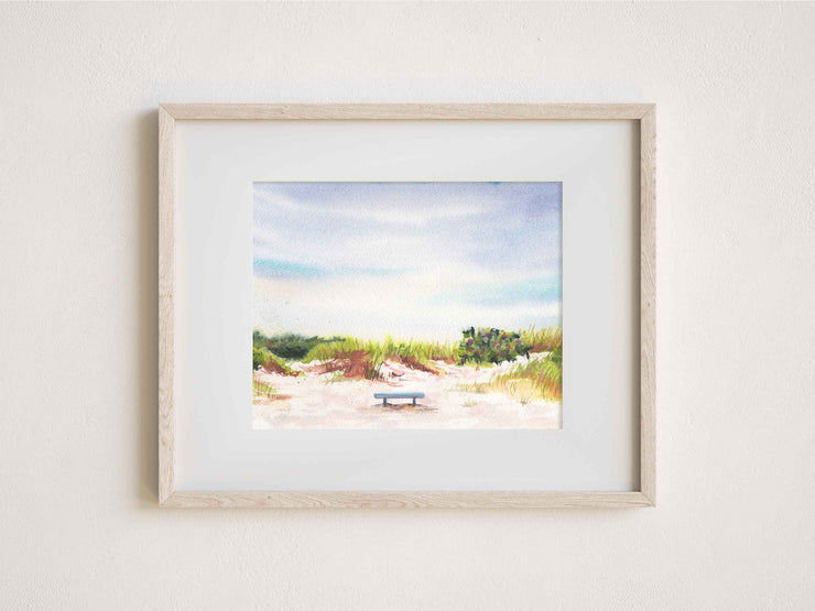 Beach Bench  5x7 in or 8x10 Fine Art Print