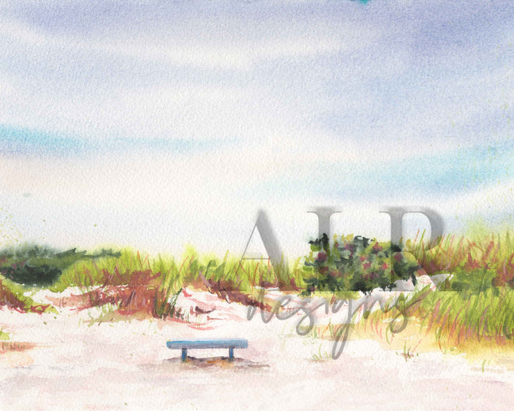 Beach Bench  5x7 in or 8x10 Fine Art Print