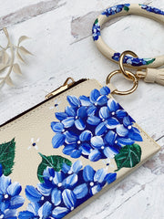 Custom Hand-Painted Hydrangea Wristlet