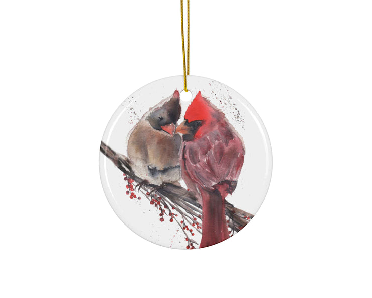 Cardinals Ceramic Christmas Ornament
