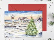 Christmas at Race Point Light Christmas Greeting Card