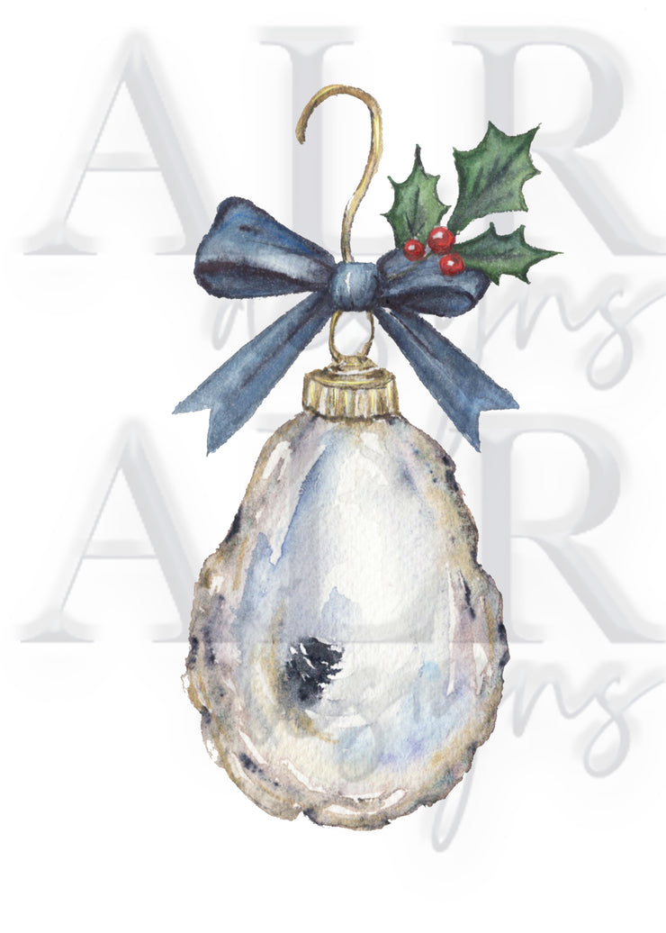 Oyster Christmas Ornament Greeting Card or Notecard Set