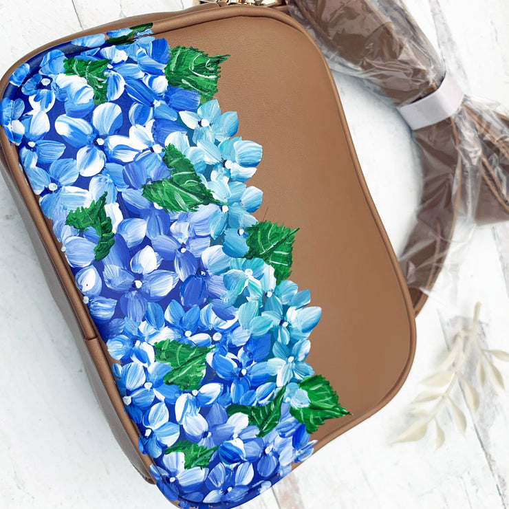 Crossbody Hand Painted Hydrangea Bag 11