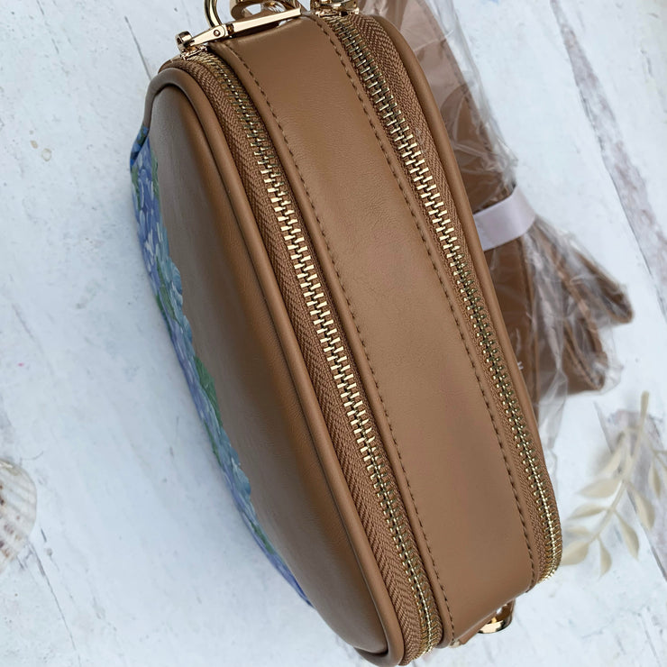 Crossbody Hand Painted Hydrangea Bag 11