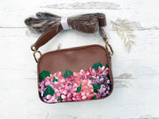 Crossbody Hand Painted Hydrangea bag 012