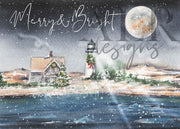 Sandy Neck Light Christmas 5x7 Blank Christmas Greeting Card