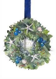 Coastal Christmas Wreath 8x10 or 5x7 Fine Art Print