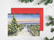 Christmas Dusk 5x7 Blank Christmas Greeting Card