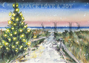 Christmas Beach Dusk 8x10 or 5x7 Fine Art Print