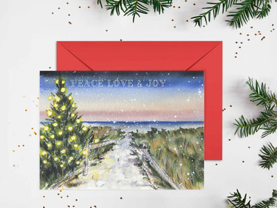 Christmas Dusk 5x7 Blank Christmas Greeting Card