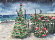 Christmas Beach Tree Christmas Card Set