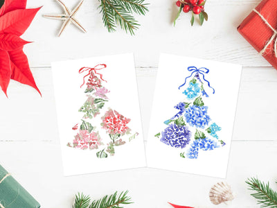 Hydrangea Tree Christmas Card Set