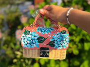 Hand Painted Hydrangea Bag- Coral 03