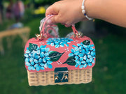 Hand Painted Hydrangea Bag- Coral 03
