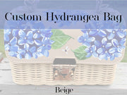 Custom Hand Painted Hydrangea Bag, Beige