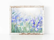 Misty Daisy Meadow Floral Watercolor Print – 5x7, 8x10, or 11x14 Fine Art by ALR Designs