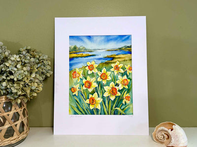 Golden Glow Daffodils Original Watercolor Painting