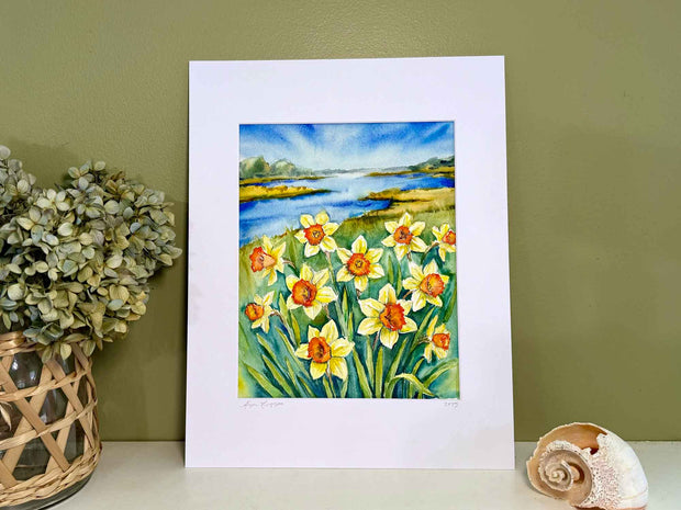 Golden Glow Daffodils Original Watercolor Painting