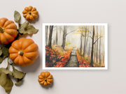 Fall Path 5x7 Blank Greeting Card